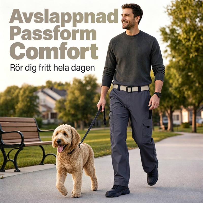 ⛰️Cargobyxor Herr – Praktiska Outdoor Byxor med Flera Fickor och Bekväm Passform