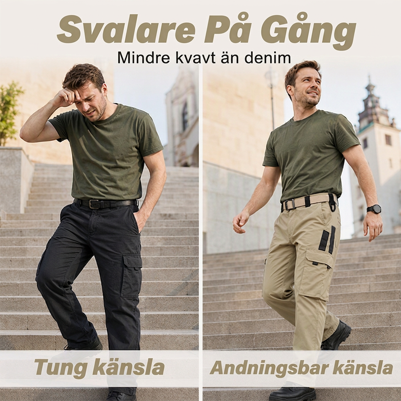 ⛰️Cargobyxor Herr – Praktiska Outdoor Byxor med Flera Fickor och Bekväm Passform
