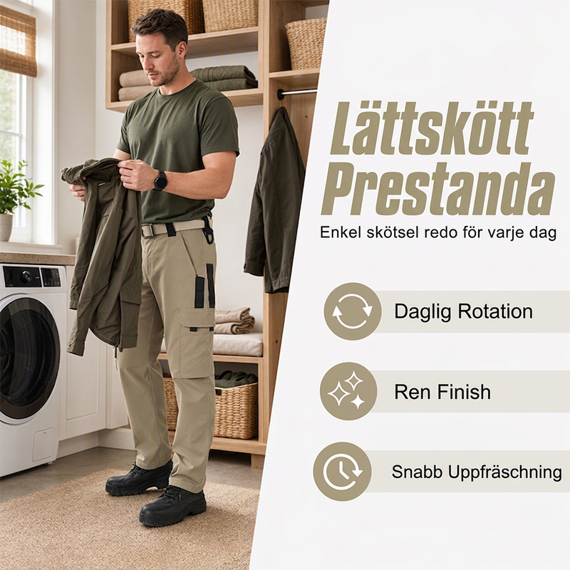 ⛰️Cargobyxor Herr – Praktiska Outdoor Byxor med Flera Fickor och Bekväm Passform