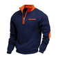 Quarter Zip Tröja Herr – Varm Sweatshirt med Hög Krage och Avslappnad Passform