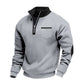 Quarter Zip Tröja Herr – Varm Sweatshirt med Hög Krage och Avslappnad Passform