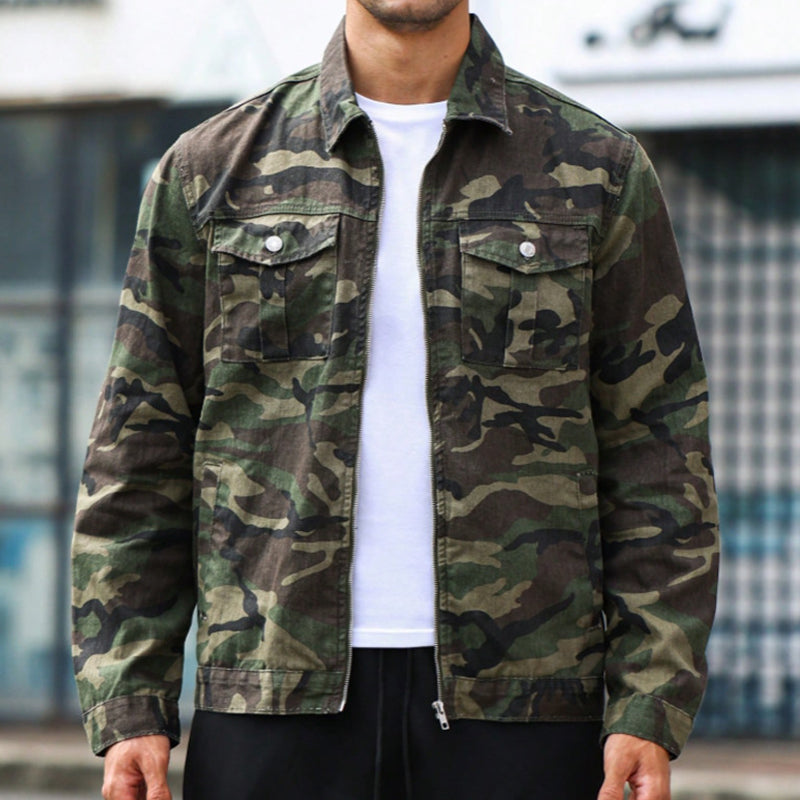 ⛰️Jeansjacka Herr – Stilren Denimjacka med Modern Design och Bekväm Passform