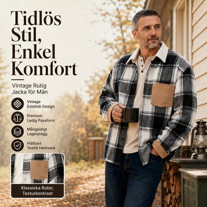 🍂Bästsäljande höstnyheter|Skjortjacka Herr – Rutig Overshirt med Bekväm Passform för Höst