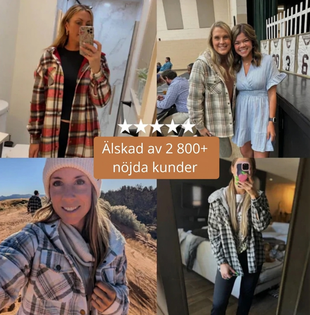 🍂Höstspecial – Endast denna vecka 50% Rabatt!🧥 Fleecefodrad Damjacka – Rutig Vinterjacka med Huva och Bekväm Passform
