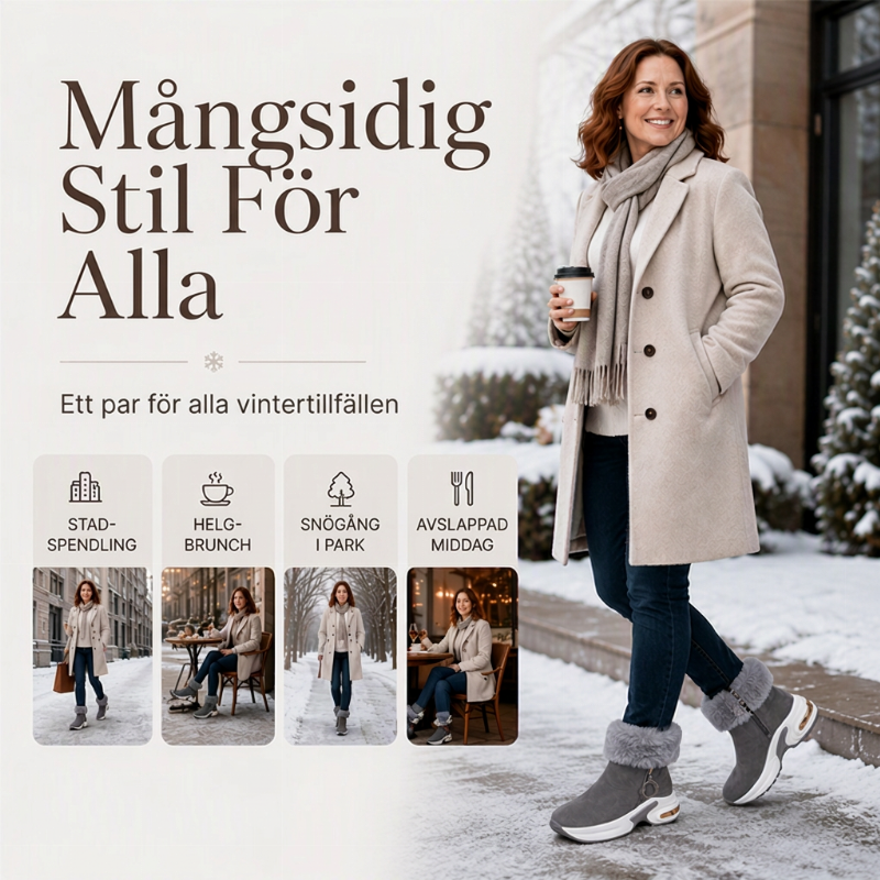 Varma Vinterstövlar Dam – Halkfria Vinterskor med Mjukt Foder och Bekväm Passform