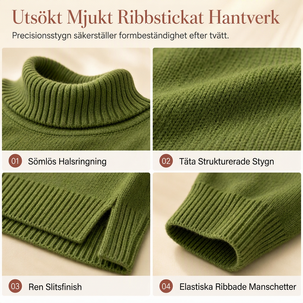 🍂Bästsäljande höstnyheter|Mjuk Stickad Tröja Dam – Elegant Oversized Polotröja med Hög Krage