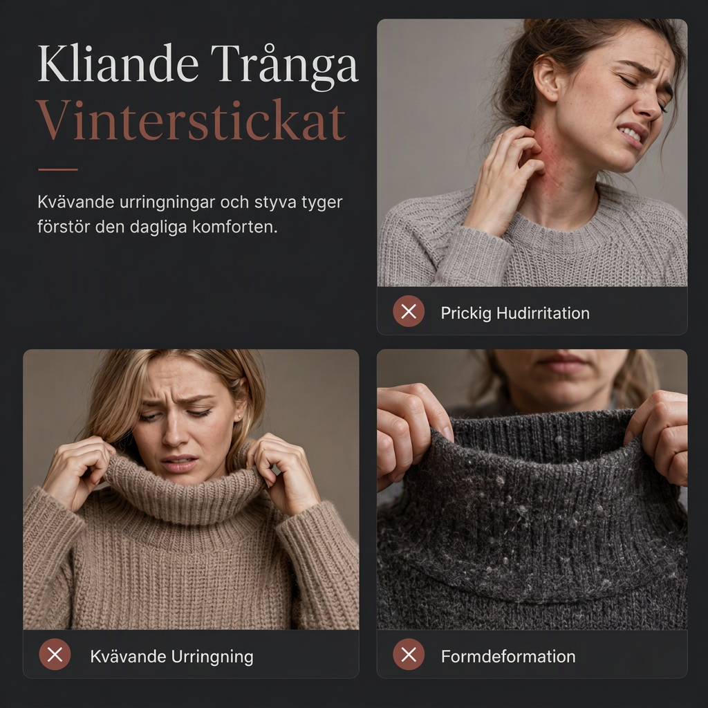 🍂Bästsäljande höstnyheter|Mjuk Stickad Tröja Dam – Elegant Oversized Polotröja med Hög Krage
