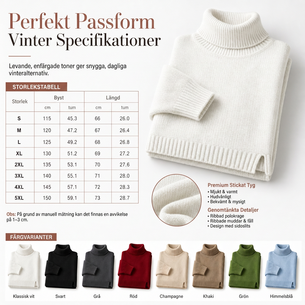 🍂Bästsäljande höstnyheter|Mjuk Stickad Tröja Dam – Elegant Oversized Polotröja med Hög Krage