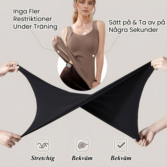 Nyhetserbjudande✨|Mjuk Linne Topp för Dam – Inbyggd BH & Bekväm Support för Vardagen