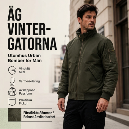 ⏳ Het erbjudande! |Fodrad Bomberjacka Herr – Varm Vinterjacka med Mjuk Insida och Bekväm Passform