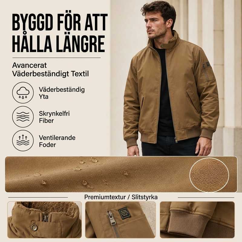 ⏳ Het erbjudande! |Fodrad Bomberjacka Herr – Varm Vinterjacka med Mjuk Insida och Bekväm Passform