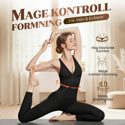 🥳HEFTIG REA 2026🥳💞ÖVER 50 000 SÅLDA EXEMPLAR!👵❤️ 35% RABATT! Heltidselasticerad jumpsuit med V-ringning för träning och yoga