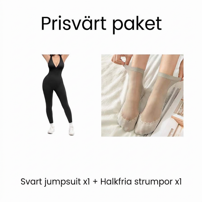 🥳HEFTIG REA 2026🥳💞ÖVER 50 000 SÅLDA EXEMPLAR!👵❤️ 35% RABATT! Heltidselasticerad jumpsuit med V-ringning för träning och yoga