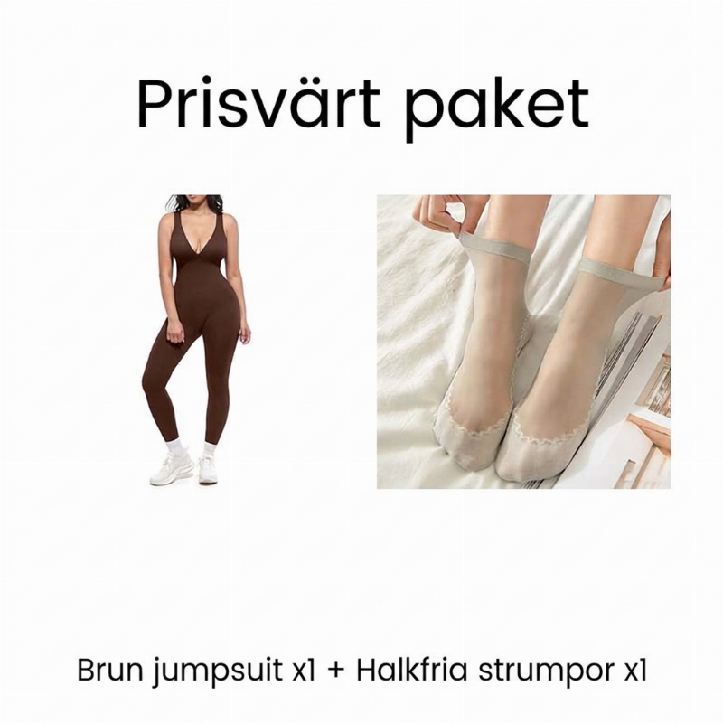 🥳HEFTIG REA 2026🥳💞ÖVER 50 000 SÅLDA EXEMPLAR!👵❤️ 35% RABATT! Heltidselasticerad jumpsuit med V-ringning för träning och yoga