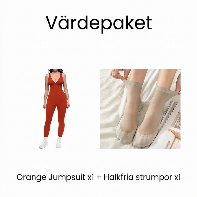 🥳HEFTIG REA 2026🥳💞ÖVER 50 000 SÅLDA EXEMPLAR!👵❤️ 35% RABATT! Heltidselasticerad jumpsuit med V-ringning för träning och yoga