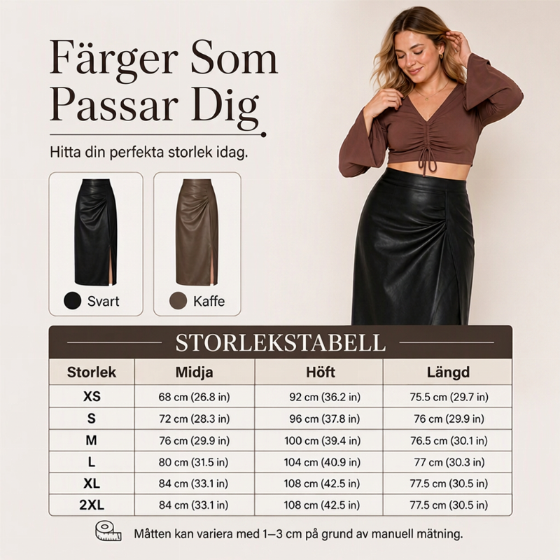 Nyhet✨|Elegant Skinnkjol Dam – Högmidjad Midi Kjol med Sidslits och Tidlös Stil