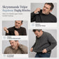 Långärmad tröja för män i bomullsblandning med ståkrage och kvartslång dragkedja