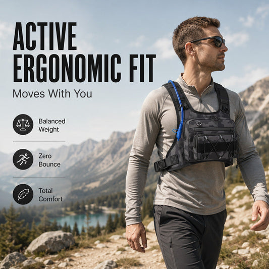 ⛰️Cykelryggsäck Bröstväska – Ergonomisk MTB Vätskeryggsäck med Vattenblåsa och Smart Förvaring