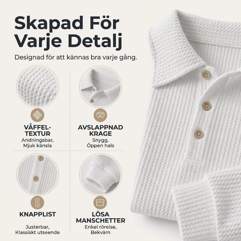 Mysig Waffle Stickad Tröja för Dam – Lös Passform med Mjuk Textur och Elegant Stil