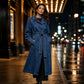 Elegant Lång Jeanskappa Dam – Klassisk Denim Trenchcoat med Dubbelknäppning