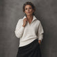 Quarter Zip Tröja Dam – Mjuk Stickad Pullover med Hög Krage, Avslappnad Passform & Elegant Vardagstil