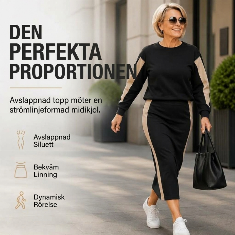 Mysigt Stickat Set Dam – Elegant 2 Delad Outfit