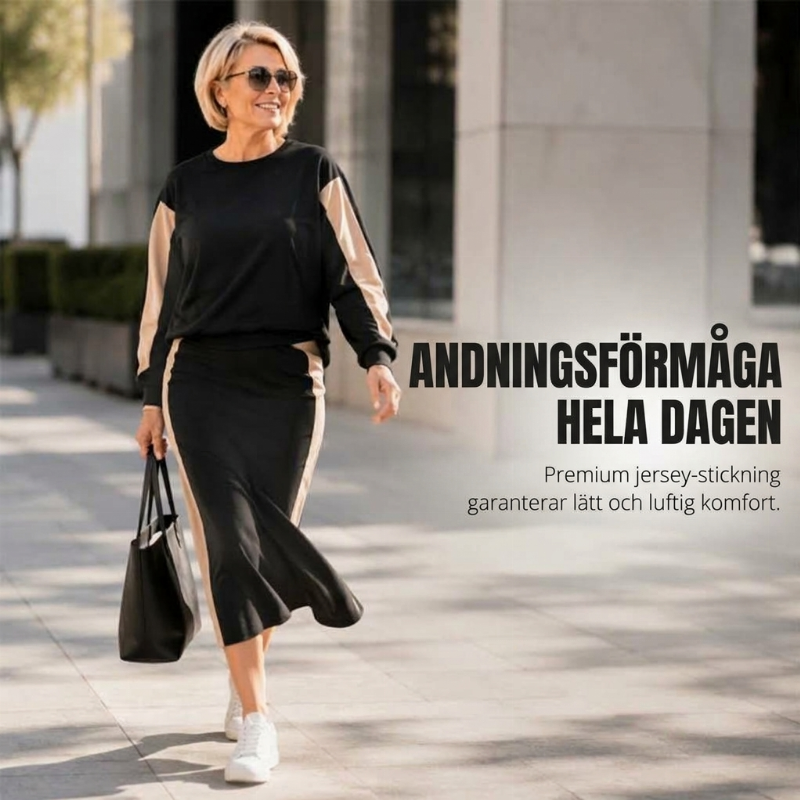 Mysigt Stickat Set Dam – Elegant 2 Delad Outfit