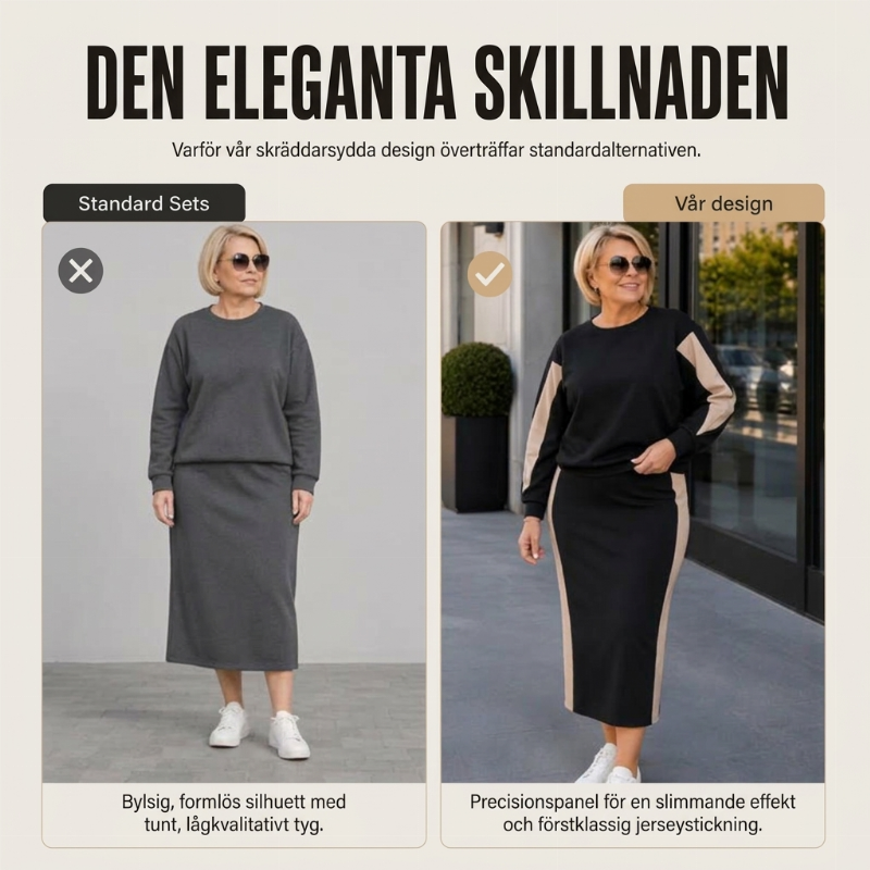 Mysigt Stickat Set Dam – Elegant 2 Delad Outfit