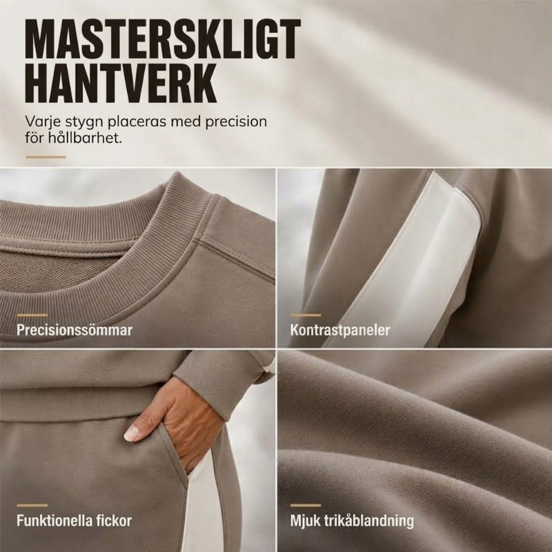 Mysigt Stickat Set Dam – Elegant 2 Delad Outfit