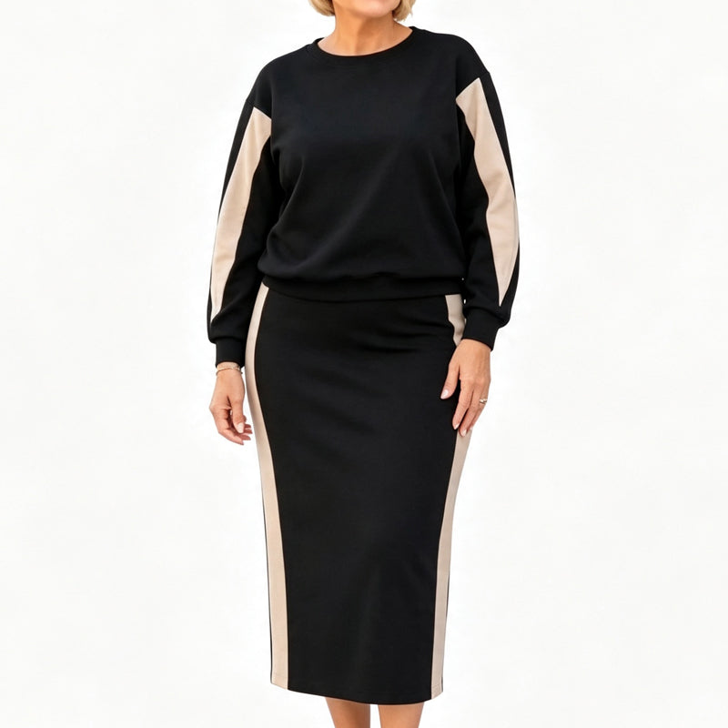 Mysigt Stickat Set Dam – Elegant 2 Delad Outfit