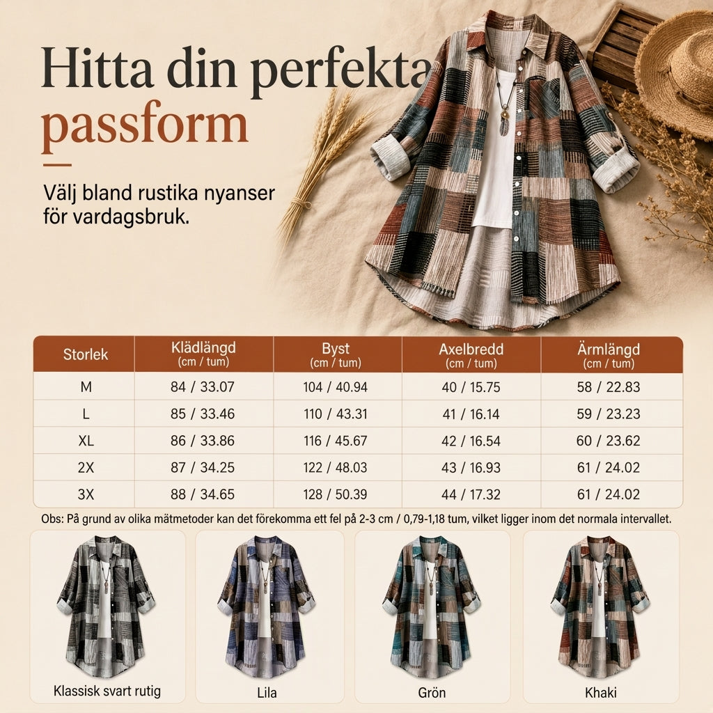 ⏳ Het erbjudande! |Mysig Rutig Skjorta Dam – Ledig Stil & Bekväm Passform