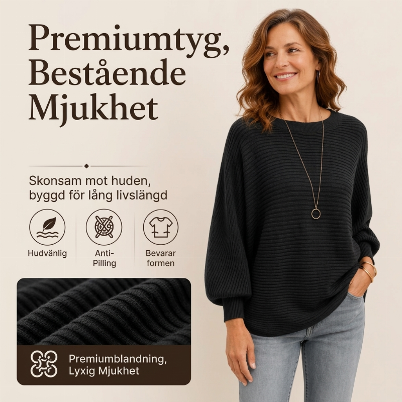 Översized ribbstickad tröja för kvinnor