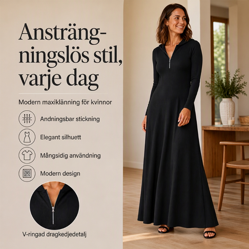 Mysig Stickad Maxiklänning Dam – Elegant Vardag & Fritidsstil