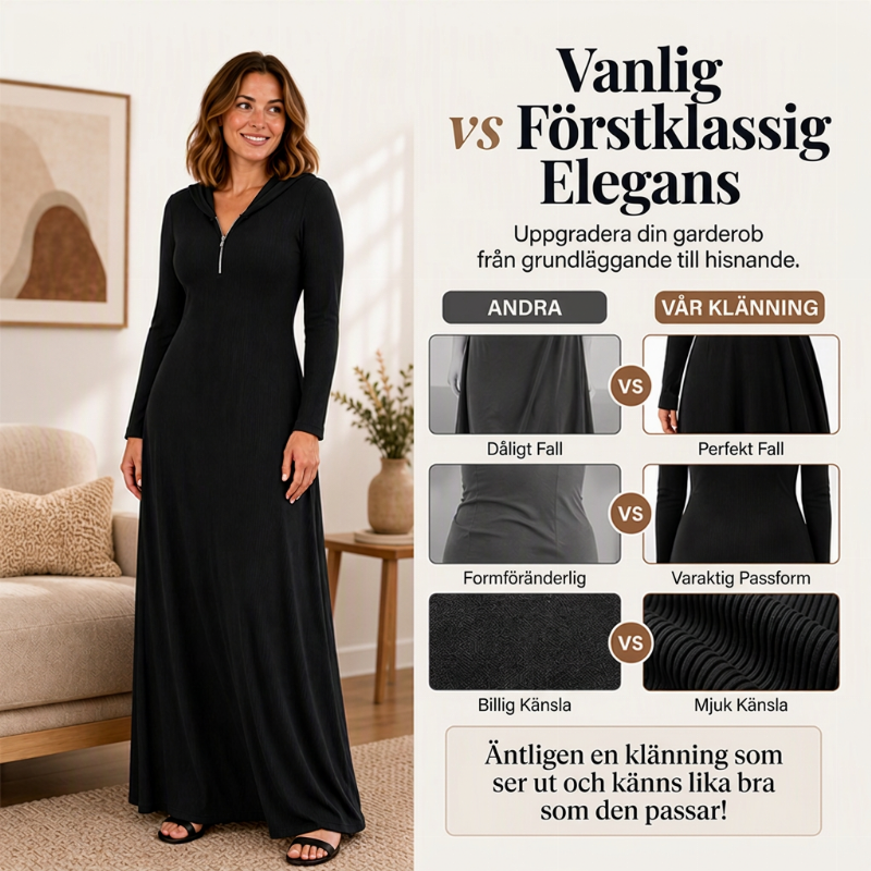 Mysig Stickad Maxiklänning Dam – Elegant Vardag & Fritidsstil
