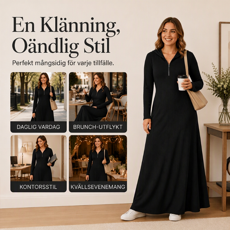 Mysig Stickad Maxiklänning Dam – Elegant Vardag & Fritidsstil