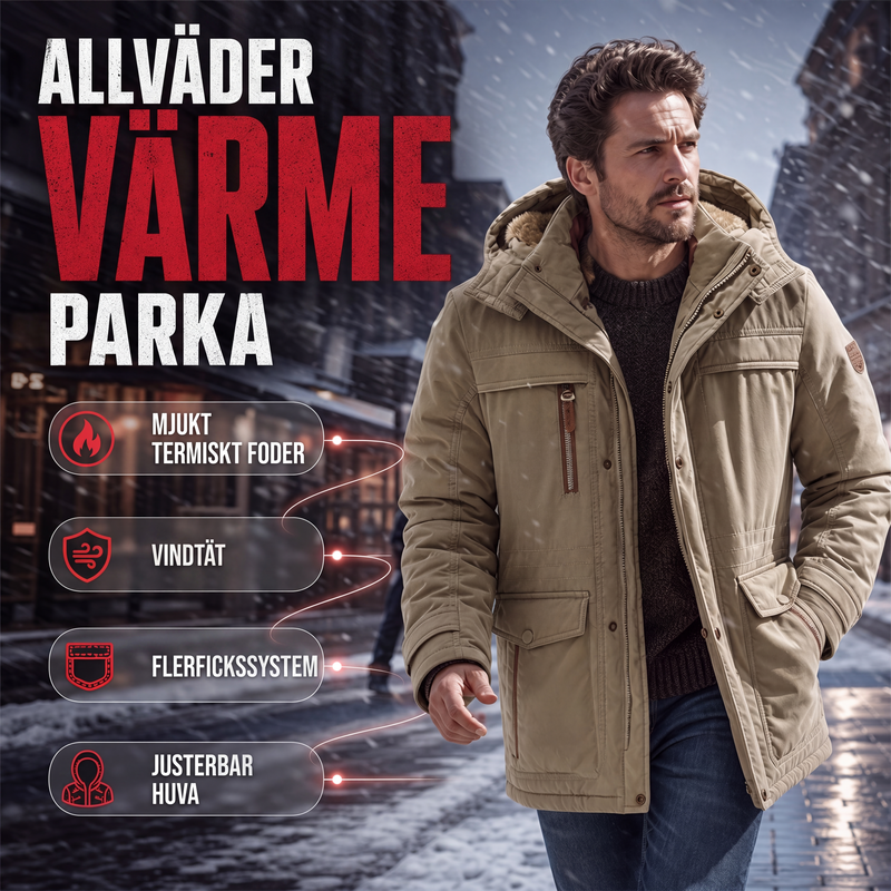 Klassisk termisk och vindskyddad jacka för män