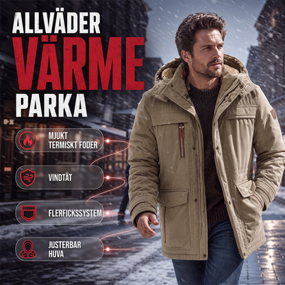 Klassisk termisk och vindskyddad jacka för män
