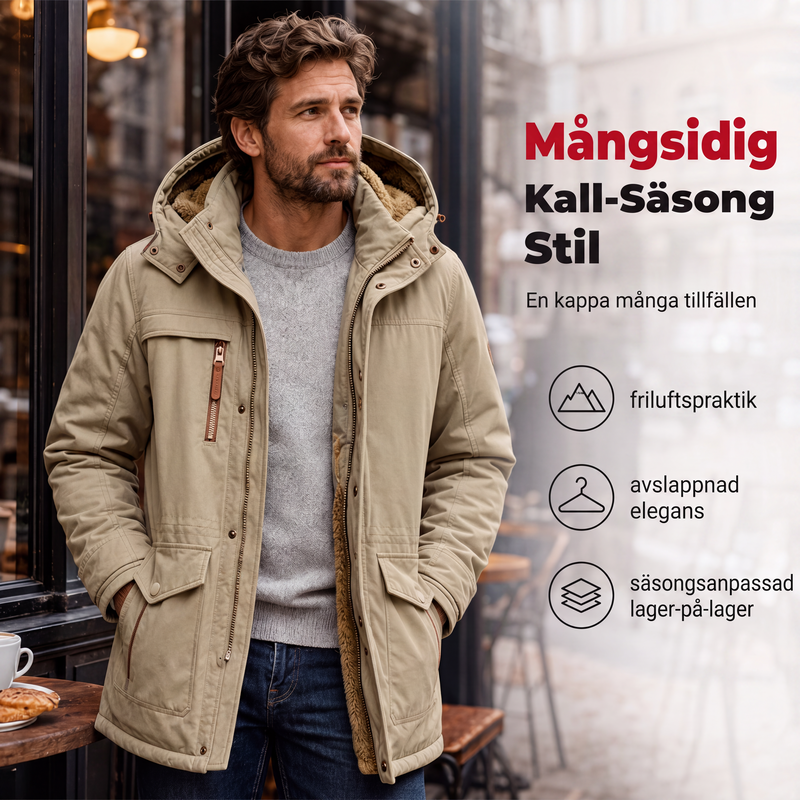 Klassisk termisk och vindskyddad jacka för män