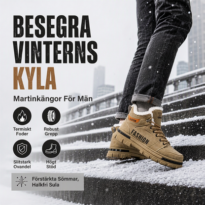 Herrstövlar med varmt foder och anti-slip-sula