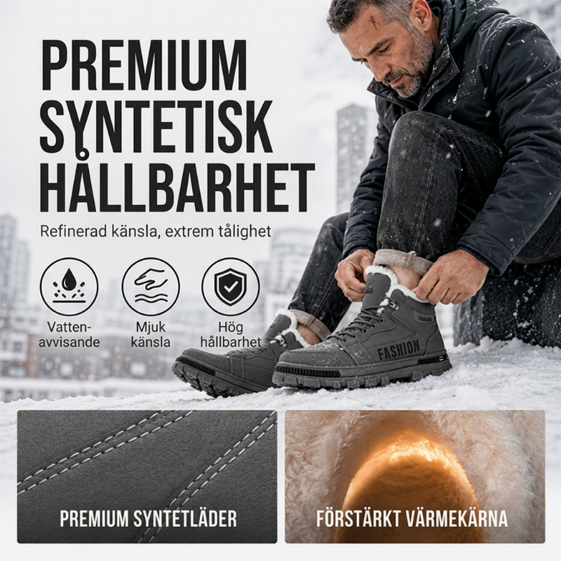 Herrstövlar med varmt foder och anti-slip-sula