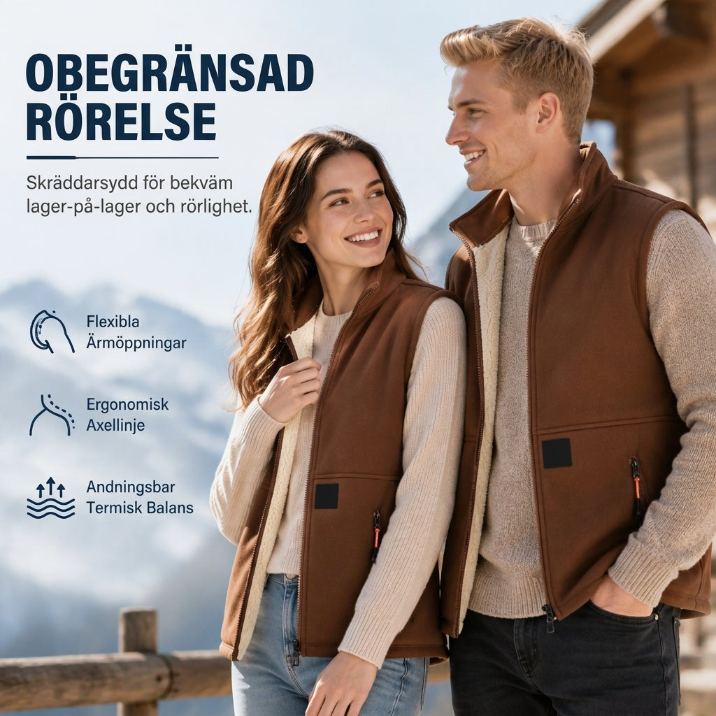 ❄️Unisex Vinterväst med Plyschfoder – Varm och Vindskyddande Västdam & Herr