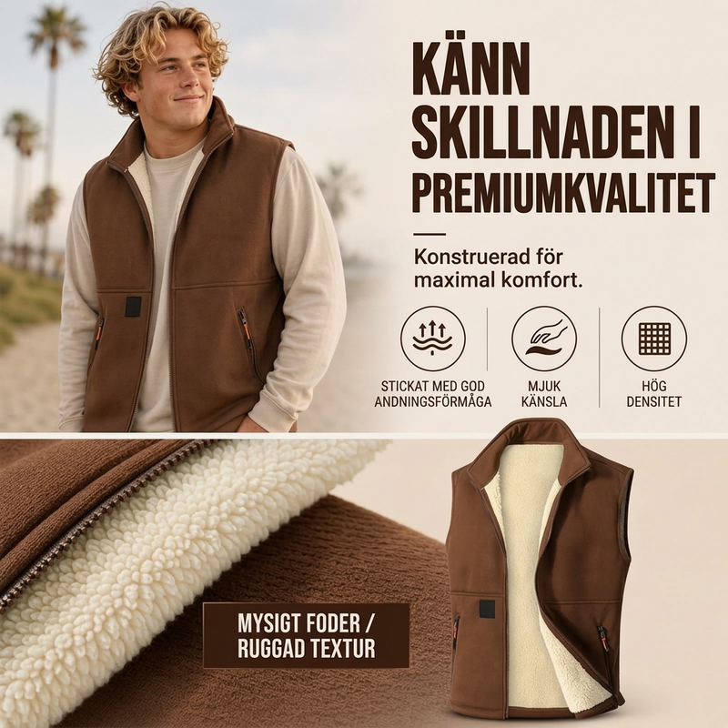 ❄️Unisex Vinterväst med Plyschfoder – Varm och Vindskyddande Västdam & Herr