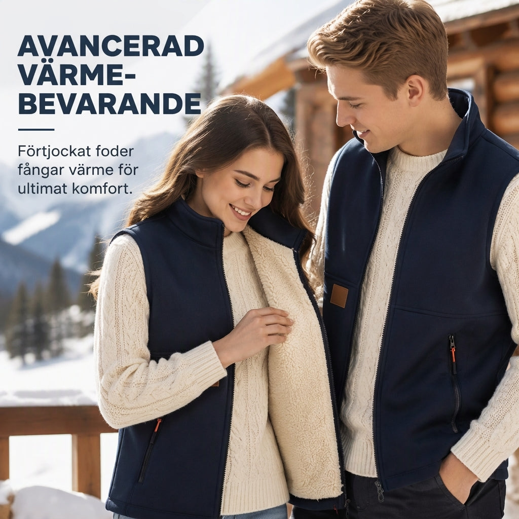 ❄️Unisex Vinterväst med Plyschfoder – Varm och Vindskyddande Västdam & Herr