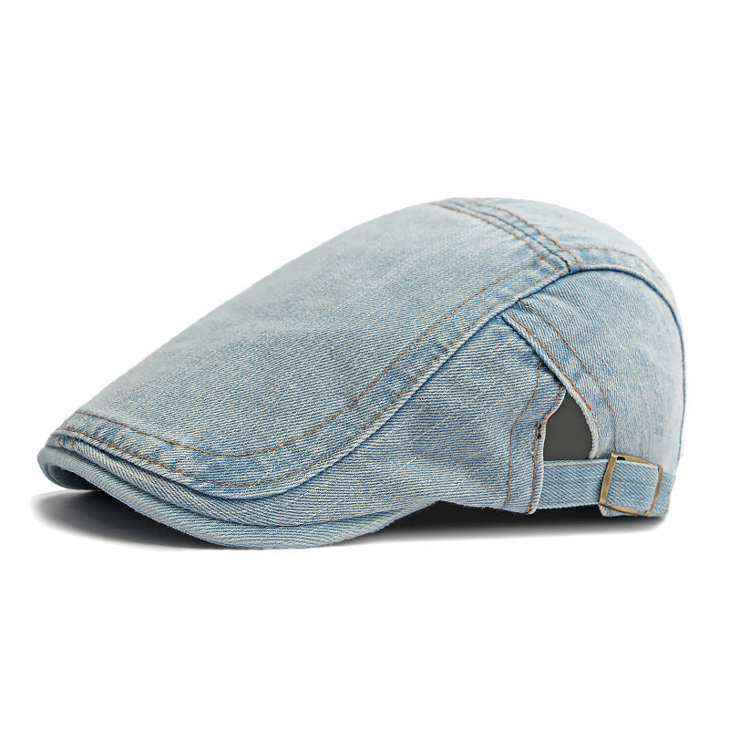 Unisex Vintage Flat Cap i Denimstil – Klassisk Baskerkeps med Retro Look & Komfortabel Passform