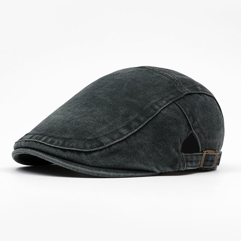 Unisex Vintage Flat Cap i Denimstil – Klassisk Baskerkeps med Retro Look & Komfortabel Passform