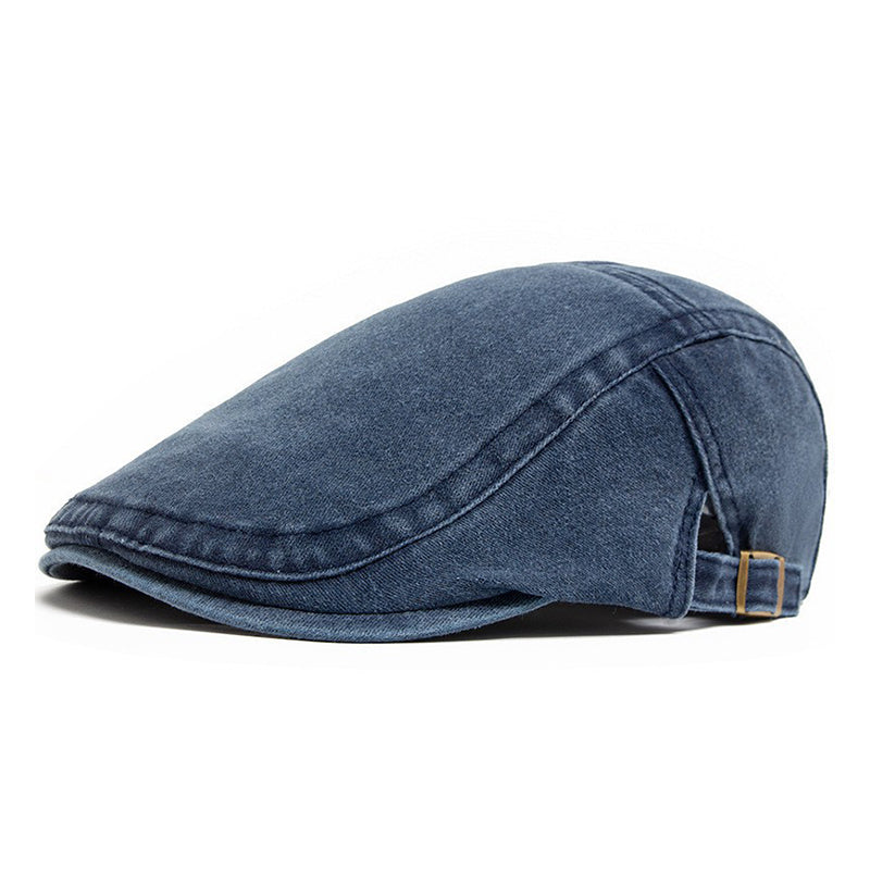 Unisex Vintage Flat Cap i Denimstil – Klassisk Baskerkeps med Retro Look & Komfortabel Passform