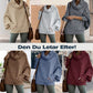 Elegant Oversize Tröja för Dam – Mjuk Batwing Stickad Topp med Draperad Krage & Fickor