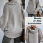 Elegant Oversize Tröja för Dam – Mjuk Batwing Stickad Topp med Draperad Krage & Fickor
