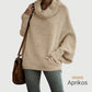Elegant Oversize Tröja för Dam – Mjuk Batwing Stickad Topp med Draperad Krage & Fickor