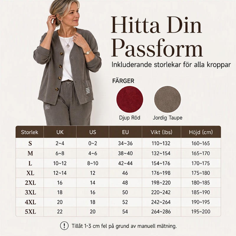 Elegant 2-delat Set för Dam – Mjuk Stickad Kofta & Byxor med Avslappnad Passform